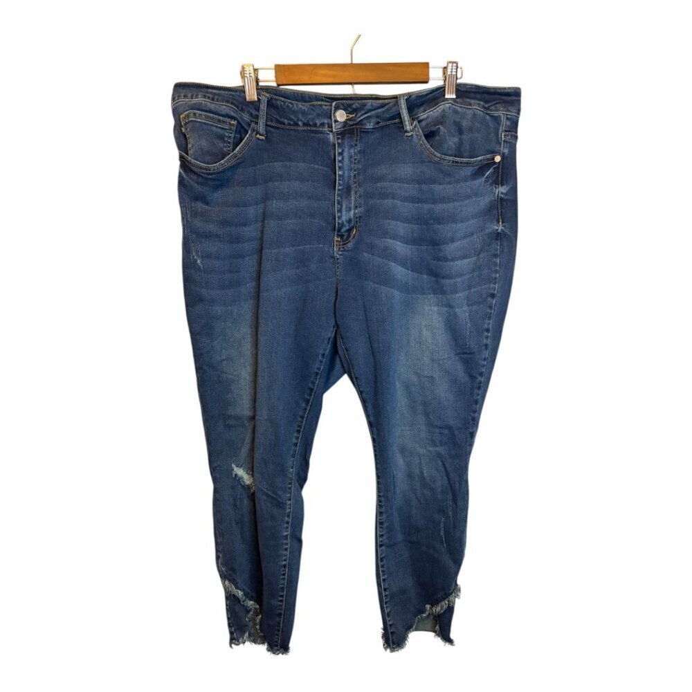 Judy Blue Jeans Women's Size 24W Skinny High Waist Raw Hem